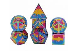 China 16mm Smooth RPG Metal Dice Custom DND Logo Rainbow Game Set supplier