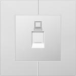 Double RJ45 Cat5 Data Socket D9 Aluminum Alloy White / Champagne Color​ for sale