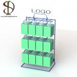 Wire Hooks OEM Metal Table Top Display Stands With Back Locker And Top Logo for sale