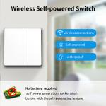 No Battery Wireless Kinetic Switch Rocker Push Button Self Powered Light Switch