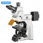 OPTO EDU A16.1093-L Trinocular LED Upright Fluorescent Light Microscope Semi Auto for sale