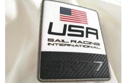 China Fashion Logo Design Printed Garment Labels , Flag  Pattern Reflective Patches For Clothing supplier