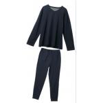 Plain Woven V Neck Long Sleeve Men Black Knit Suit for sale