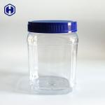 Transparent Square Wide Mouth Plastic Jars Sturdy Plastic Screw Top Jars for sale