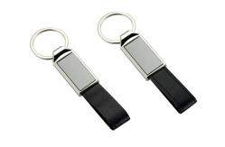 China Stitching PU Leather Key Chains Zinc Alloy Mini Key Holder Leather Strap supplier