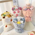 30x48cm Woolen Exquisite Cartoon Kuromi Plush Doll Bouquet Small Fragrance Style Qixi Teacher's Day Small Doll Gift Handbag Set for sale