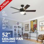 Rustic Led Ceiling Fan Light 5 MDF Blade Low Noise DC Motor Low Voltage for sale