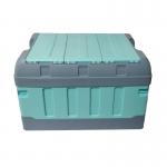 Green 10kg Collapsible Plastic Storage Boxes 70L 60L Plastic Trunks For Storage for sale