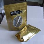Coffe / Tea Moistureproof Stand Up Pouch Bag Plastic Golden Oval Window for sale