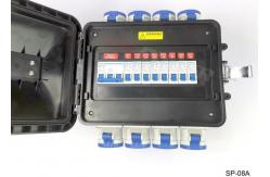 China Entertainment Black 8 Way Output 220V Power Distro Boxes supplier
