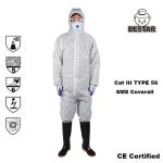 SMS Anti Static Disposable Painters Coveralls Type 5 Coveralls With Hood for sale