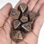 Magic the Gather Metal Polished Custom Metal Polyhedral Dice Copper for sale