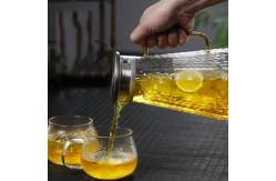 China 1400ml / 1700ml Glass Fridge Jug , Lightweight Tempered Glass Pitcher supplier