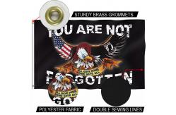 China POWMIA Flag 3 X 5' Knitted Polyester Single Reverse Custom Flag Digital Print supplier