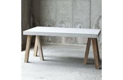 China Matte Surface GRC Concrete Table Top Rectangular Concrete Table Bench Furniture supplier