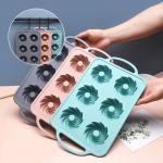 Heat Resistant 6 Cavity Silicone Baking Mold With Iron Handle for sale