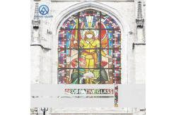 China Building Decoration Mosaic Glass Panels Window Art with Metal Frame supplier
