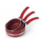 High Tempered Glass Lid Red 4.5mm Aluminum Milk Pan for sale
