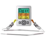 High Dual Temp BBQ Meat Thermometer Multi Probe 304 Stainless Steel LCD for sale