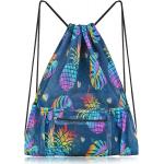 Mesh Drawstring Bag with Zipper Pocket, Beach Bag for Swimming Gear Backpack Gym Storage Bag for Adult Kids for sale