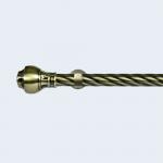 Antique Brass Twisted Iron Curtain Rod Set Single Bracket For Living Room Decor for sale