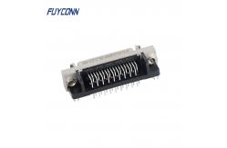 China Right Angle PCB 36 Pin SCSI Female Connector With Zinc Alloy Shell supplier