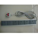 6 Receptacle European Power Strip , Multi Plug Extension Cord Power Bar for sale