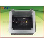 Conference Table Power Outlets , Brushed Cover Manual Flip Up Outlet With HDMI