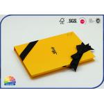 Black Ribbon Bowknot Decorated Hinged Lid Gift Box Flocking Foam for sale