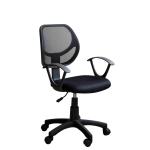 Black Fabric Ergonomic Home Office Computer Chair With Mesh Back / Wheels for sale