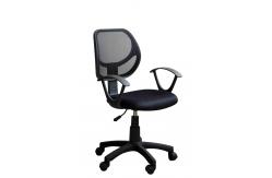 China Black Fabric Ergonomic Home Office Computer Chair With Mesh Back / Wheels supplier