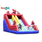 Spiderman Cartoon Dual Lane Inflatable Water Slides for sale