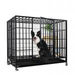 Horizontal Sliding Folding Dog Crate Stainless Steel
