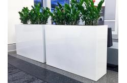 China Outdoor white hot selling light weight high strength large rectangular fiberglass planter pots supplier
