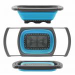 Silicone Collapsible Colander Strainer Over Sink Vegetable/Fruit Colanders Strainers (6Quart) With Extendable Handle for sale