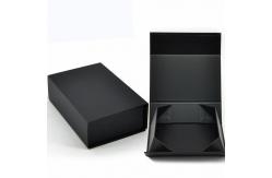 China Custom Paper Folder Box Packaging Luxury Black Foldable Paper Gift Box With Ribbon supplier
