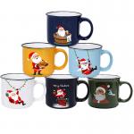 14oz Ceramic Christmas coffee mug, Stoneware Coffee Mug with Santa Design Best Gift for Festival for sale