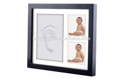 China Customized Baby Clay Imprint Kit Wood Clay Handprint And Footprint Frame supplier