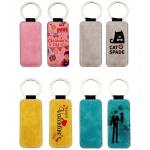 Waterproof Double Sided Rectangle Sublimation Leather Keychain Blanks for sale