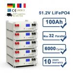10 Years Warranty 51.2V 5Kwh Rechargeable Lithium Ion Pack 100Ah LiFePO4 Battery for sale