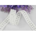 1.5cm Width Chemical Eyelet Cotton Lace Trim With Concise Quadrate / Dot Design