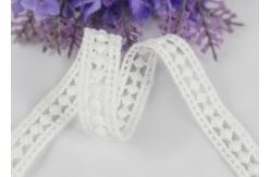 China 1.5cm Width Chemical Eyelet Cotton Lace Trim With Concise Quadrate / Dot Design supplier