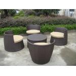 Brown Resin Wicker Bullet Sofa Set , Steel Frame Obelisk Sofa Set for sale
