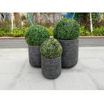 Durable Blue Fiber Clay Round Flower Planter with Drainage