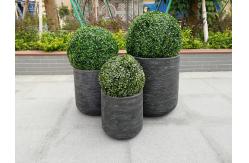 China Durable Blue Fiber Clay Round Flower Planter with Drainage supplier