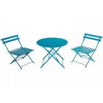 Steel Bistro Patio Outdoor Garden Folding Table And Chairs 3 Piece for sale