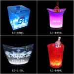 Custom Logo Bar Led Wine Cooler Plastic Acrylic Ice Bucket Big Capacity