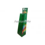 Temporary Green Floor Cardboard Hook Display Environmental Friendly