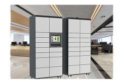 China UVC Sterilize Grey Intelligent Logistic Parcel Locker Locations With Advertising Screen supplier