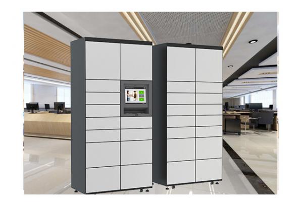 UVC Sterilize Grey Intelligent Logistic Parcel Locker Locations With Advertising Screen
